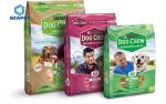 Printed Resealable Flat Bottom Pet Food Bag Hot Stamping With Zipper