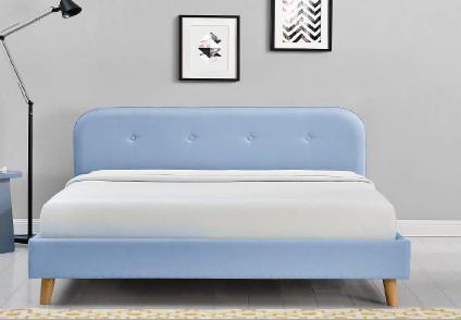 Buy cheap Fabric Upholstered Plywood Bed Frame Blue Colour Modern Fashion from wholesalers