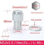 Alloy Mag Wheel Lug Nuts M12x1.5 3 Centimeter Width Apply To Toyota Lexus Series
