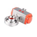 Food Grade Sanitary Stainless Steel 304/316l Pneumatic Actuated Welded Butterfly