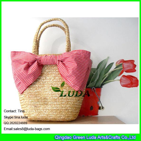 Buy cheap LUDA 2015 girls natural beach summmer bowknot wheat straw handbags from wholesalers