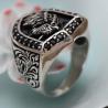 Buy cheap Retro Sterling Silver Engraved Unicorn Pave Black Cubic Zircon Men Ring (043890) from wholesalers