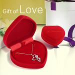 Girls' Double Heart Infinity Necklace 925 Sterling Silver White Austrian crystal