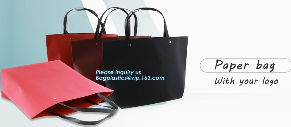 tea brown paper bag with logo print eco friendly With Ribbon Handles wine packaging offset bags,Decorative Paper Bags wi