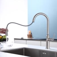 Buy cheap SUS304 Brushed Nickel Pull Out Tap / PEX Hose Retractable Kitchen Tap product