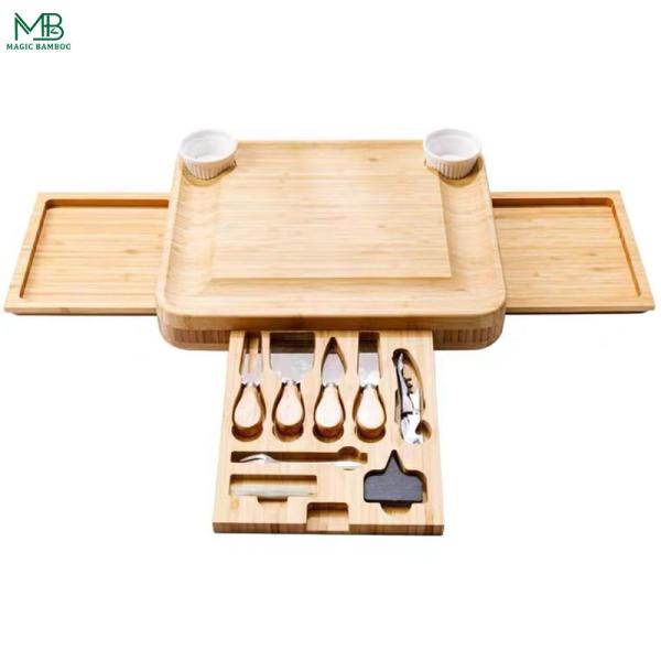 Buy cheap Bamboo Cheese Board With Slide Out knife Drawer from wholesalers