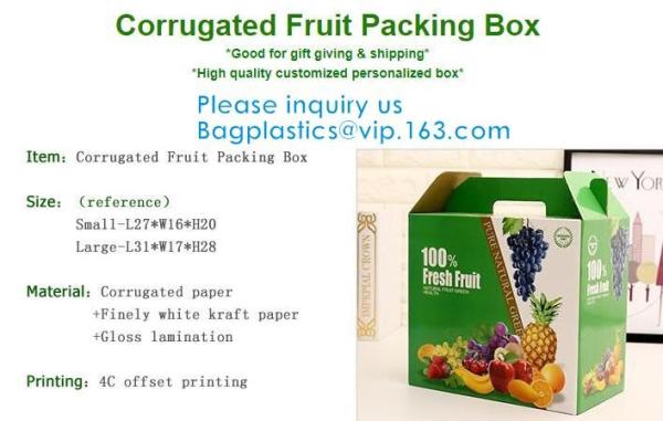 Corrugated Fruit Packing Box, Gloss Lamination, Offset Printing, Foldable Box,