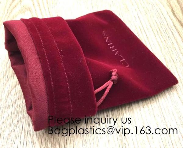 Envelop Red Velvet Christmas Pouch Promotional Red Velvet Packaging Bag For