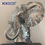 3D Elephant Head Sculpture Stainless Steel High Durability