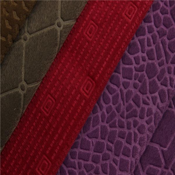 Buy cheap Plain Fashion Embossed Velvet Upholstery Fabric Bonding TC Back from wholesalers