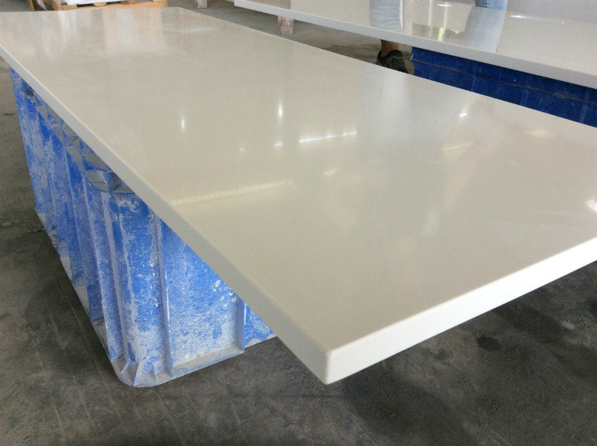 12mm Thickness Quartz Stone Countertops With Sparkle , White Granite Countertops