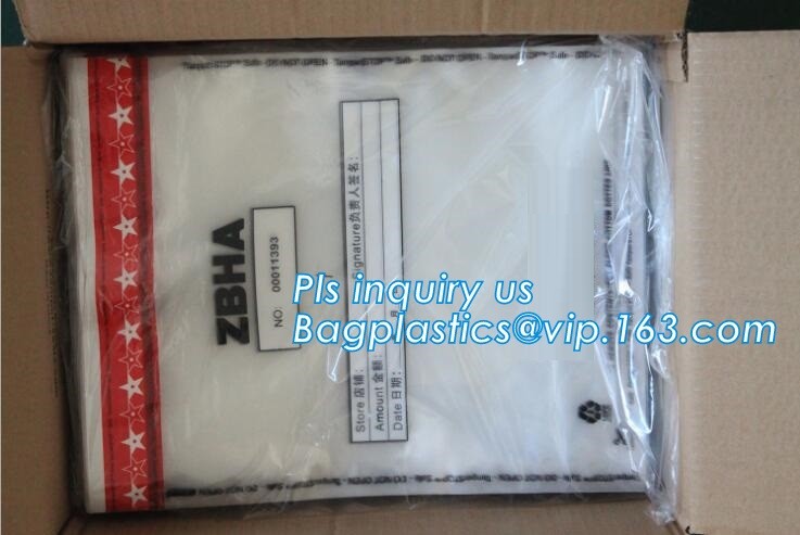 custom logo tamper tear proof plastic bank money envelopes mailing bag, Security Bag/Printed Plastic Security Bags For M
