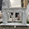 Buy cheap White Marble Fireplace Mantel Stone Carving Fireplace Surround European Style Indoor Home Decor Modern Design from wholesalers