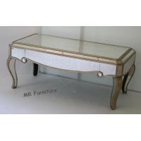 Buy cheap Antique Mirror Couch Table , Rectangle Gold And Mirror Coffee Table Wood Leg product