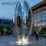 Large Outdoor Stainless Steel Modern Sculpture Minimalist Abstract Shaped Tree