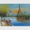 Buy cheap Modern Paris Oil Painting Eiffel Tower Handmade Jane Style Maintaining Freshness from wholesalers