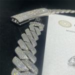 Jewelry Moissanite Hip Hop Cuban Chain 925 Sterling Silver Vvs Diamond Silver