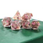 Brown Flowing Sand​ Resin Polyhedral Dice Chipping Resistant