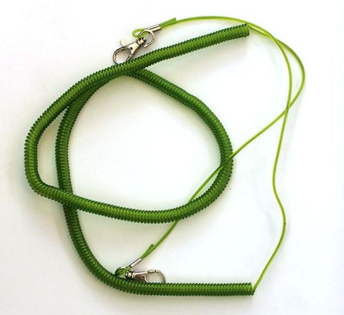 Quality Special drak blue plastic flexible wire tool fishing anti-lost leash with 2 thumb triggers for sale
