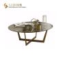 Buy cheap 1m length Round Marble Movable Coffee Table With Stainless Steel Legs from wholesalers