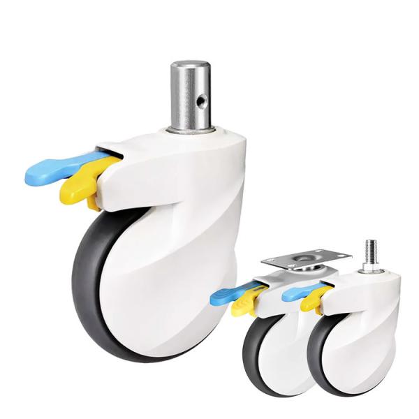 Buy cheap 5" Soft Silent Wheel Medical Casters Solid Stem Anti-tangle Safe TPR Caster Wheel For Hospital Beds from wholesalers