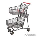 Metal Wire Retail Shopping Carts 25L , TGL Double Basket Shopping Trolley 910mm