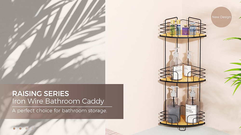 Wall Mounted 3 Tier Shower Corner Shelf For Bathroom Storage And Organization