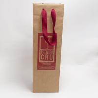 Buy cheap Ribbon Handle Kraft Paper Bag Red Wine Bottle Gift Bags 0.30mm Thickness product