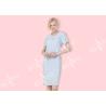 Buy cheap Quick Dry Ladies Night Dresses Sleepwear Blue Printed With Violet Small Flower from wholesalers