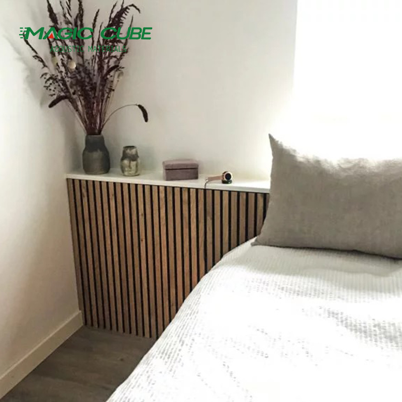 Wood Frame Eco-friendly Acoustic Slat Panel Polyester Fiber Acoustic Panel Installation