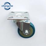 3 Inch Blue Industrial Caster Wheels with Flat Plate Stem