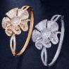 Buy cheap Flower Cubic Zirconia Bangle CZ Zircon Crystal Flower Bracelets for Women Wedding Bridal Bracelets Jewelry from wholesalers