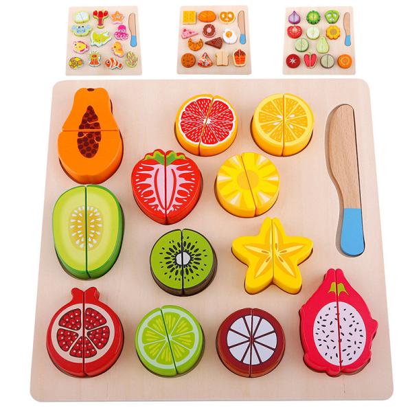 Buy cheap Education 9.25in Wooden Fruit And Veg Toys Magnetic Fruit Cutting from wholesalers