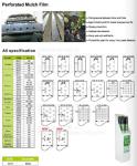 Green house film, pp non-woven weed control sheet,mulch film w/pull-off hole
