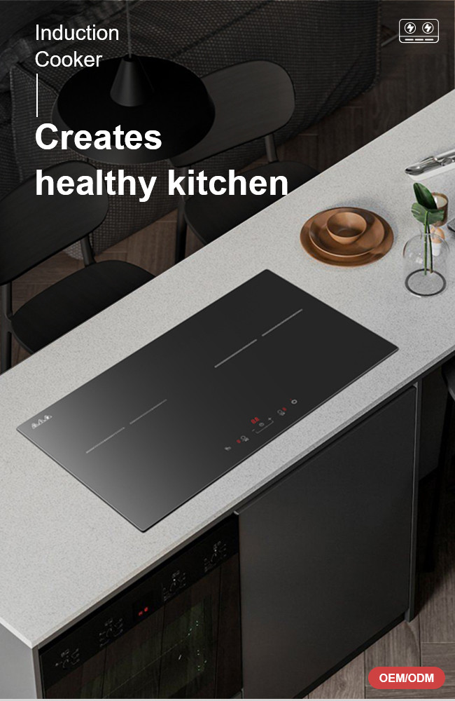 Three Burner Built In Induction Hob Cooktop 6100W Touch Control