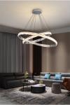 Silver Crystal Chandelier For Living Dining Room Luxury Ring Staircase pendant
