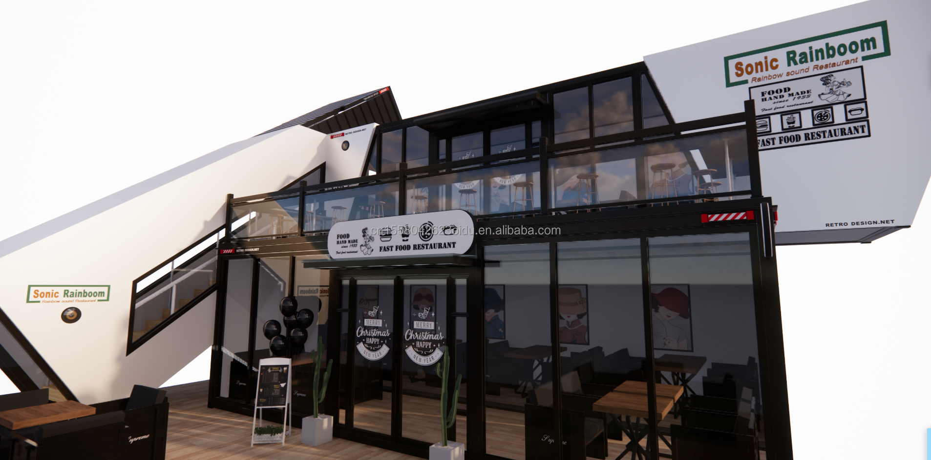 Expandable Prefab Folding Container Garden House with Galvanized Steel Square Tubes Main Structure Chinese Design Style