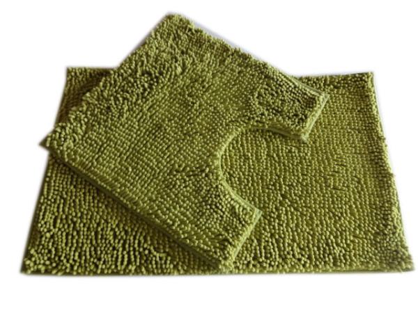 Buy cheap 25mm Pile Height Chenille Microfiber Bathroom Mat , Olive Green from wholesalers