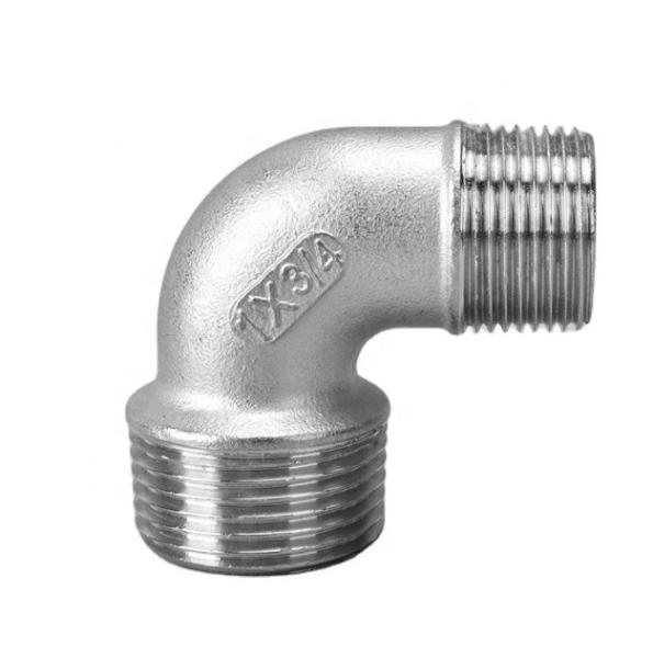 Round Head Code Stainless Steel 304 Double Male Threaded 90 Degree Elbow Pipe