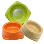 Customized Size Ceramic Pet Bowl , Pet Food Bowl Green / Orange / Beige Color