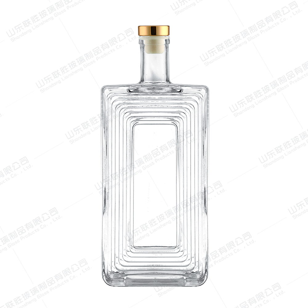 200ml 375ml 500ml 750ml 1000ml Glass Liquor Wine Gin Whisky Vodka Tequila Bottle with Cork Lid