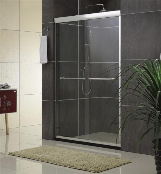 Buy cheap Sand Silver Glass Shower Screen Aluminum Alloy Inline Double Sliding CE Certification from wholesalers