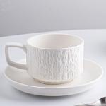 Europe Design Porcelain Tea Cup And Saucer Set Stone Texture Nordic Cappuccino