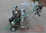 Two Inox Buckets Gasoline Vacuum Milking Equipment for Dairy Cattles Milking