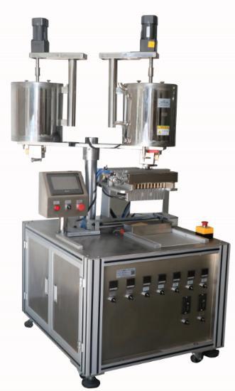 Silver Color Automatic Lip Gloss Filling Machine 12 Holes Double Barrel