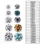 Lab Created Vvs Diamonds Round Brilliant Cut Small Size White D Loose Melee