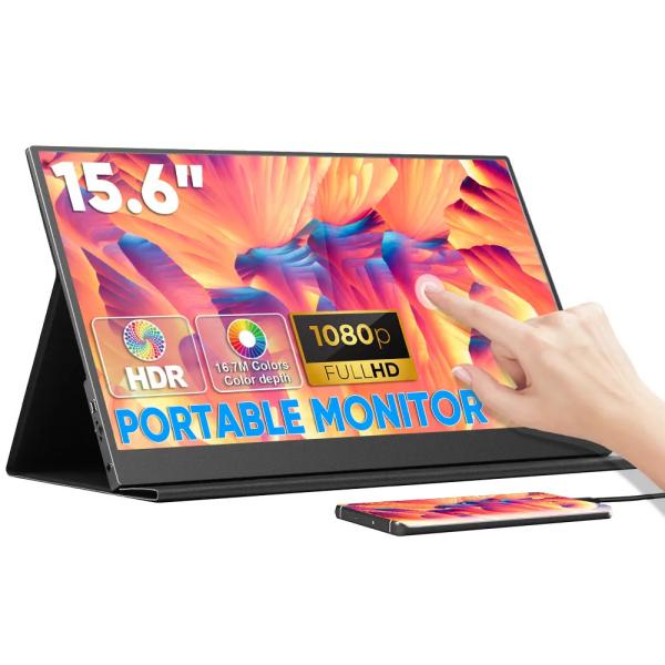 1080P USBC HDR 15.6inch Portable Monitor LCD Touchscreen External Display For