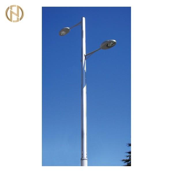 Single Arm Steel Tube Customizable Electrical Street Light Pole With Hot-Dip