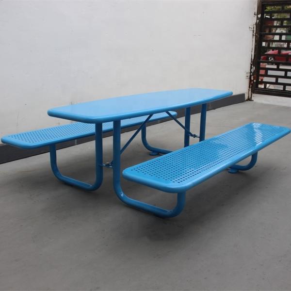 Buy cheap Small Waterproof Rustproof Outdoor Picnic Tables Perforated Steel Material For Kids from wholesalers