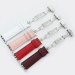 iwatch band butterfly deployant Clasp buckle genuine leather watchband for Apple